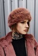 FAUX FUR HEADBAND LUXURY FLUFFY HEAD COVER IN BROWN