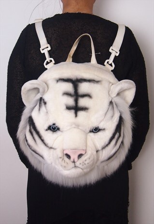 WHITE TIGER FLUFFY BACK PACK