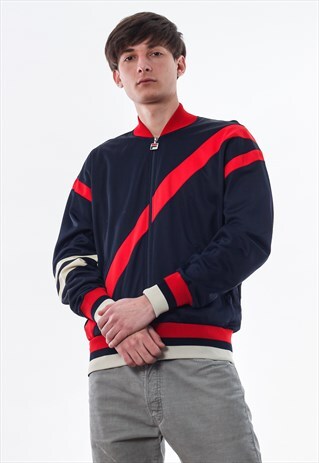 VINTAGE FILA TRACKSUIT BOMBER 90S NAVY BLUE
