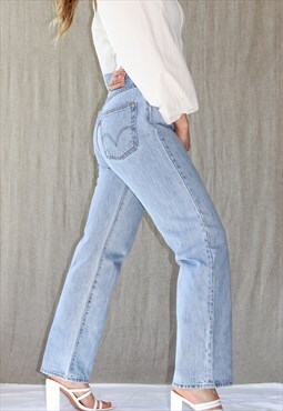 Vintage 90's 501 Pale Blue Perfect Denim Straight Jeans