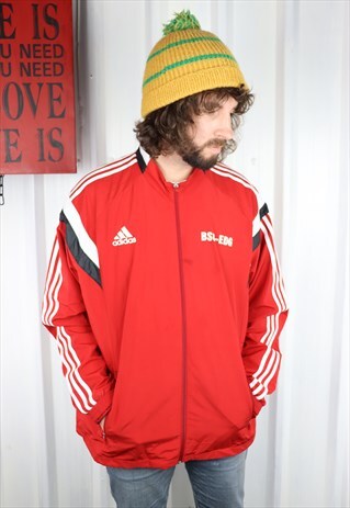 VINTAGE 90'S ADIDAS OVERSIZED TRACK JACKET , XXL