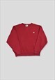Vintage 90s Russell Athletic Embroidered Logo Sweatshirt Red