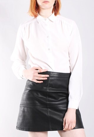 VINTAGE 80S WHITE SHEER BLOUSE