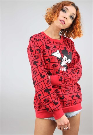RETRO OVERSIZED DISNEY MICKEY MOUSE SWEATER SWEATSHIRT