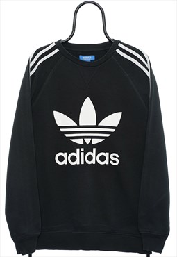 Retro Adidas Logo Black Sweatshirt Mens