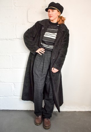 VINTAGE BLACK TEDDY COAT