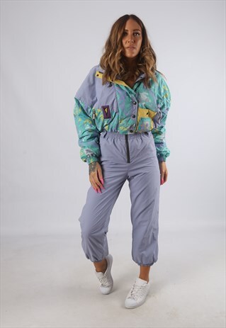 VINTAGE FUSALP FULL SKI SUIT SNOW SPORTS 90'S UK 8 XS (H4B)