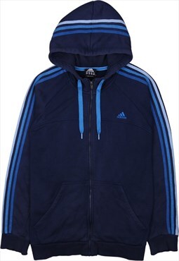 Vintage 90's Adidas Hoodie Sportswear Full zip up Navy Blue