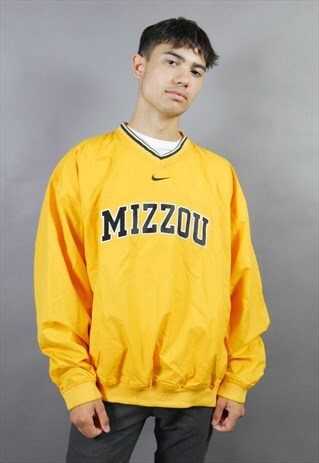 YELLOW NIKE MISSOURI TIGERS NFL AMERICAN FOOTBALL PULLOVER