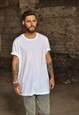 NEW PLAIN WHITE MENS OVERSIZED CREW NECK TEE TOP T SHIRT