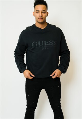 RARE VINTAGE GUESS USA 3D LOGO EFFECT SWEATSHIRT