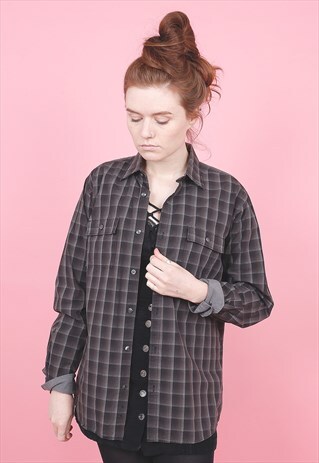 VINTAGE VAN HEUSEN CHECK SHIRT /R10026