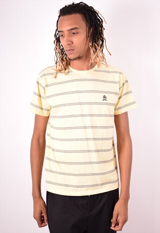 TOMMY HILFIGER MENS VINTAGE T-SHIRT TOP MEDIUM YELLOW 90S