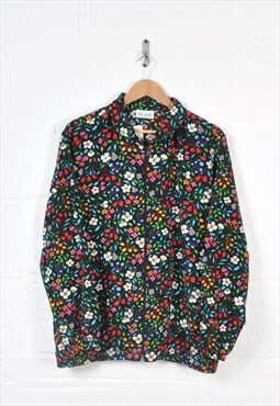 Festival Windbreaker Jacket 80s Floral Pattern Ladies XL