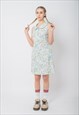 Vintage Revival Sleveless Twiggy Dress in Floral Pattern S