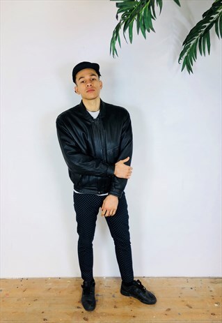 GENUINE LEATHER BOMBER JACKET