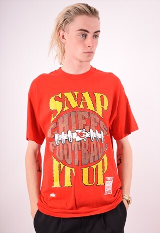 MENS VINTAGE T-SHIRT TOP MEDIUM RED 90S