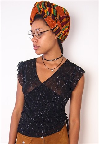 BLACK SHEER GLITTER TOP