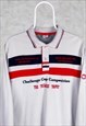 VINTAGE AMERICAN RUGBY POLO SHIRT MURPHY & NYE SPELL OUT L