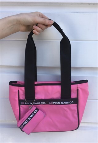 WOMENS 90S RALPH LAUREN HANDBAG POLO JEANS BAG PINK PURSE