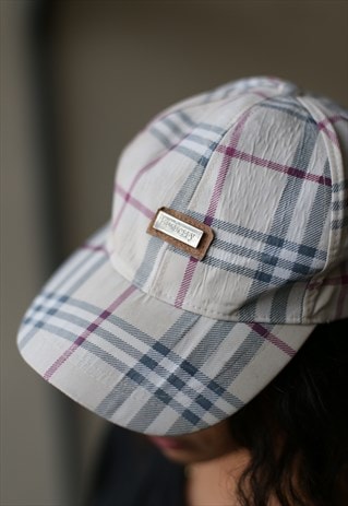VINTAGE RARE BURBERRY NOVA CHECK 90'S BASEBALL CAP