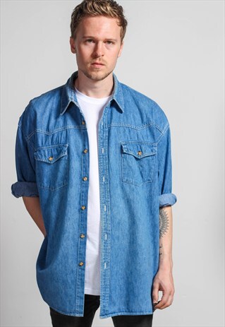 VINTAGE OVERSIZED DENIM SHIRT