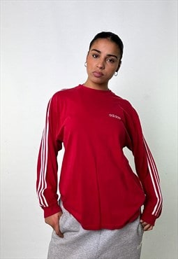 Red 90s Adidas Light Sweatshirt