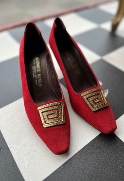 Vintage Red Suede Gomez Rivas Court Shoe