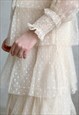 VINTAGE-INSPIRED POLKADOT RUFFLED DRESS