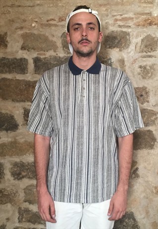 VINTAGE 80S FRESH PRINCE STYLE COLLAGE FASHION POLO