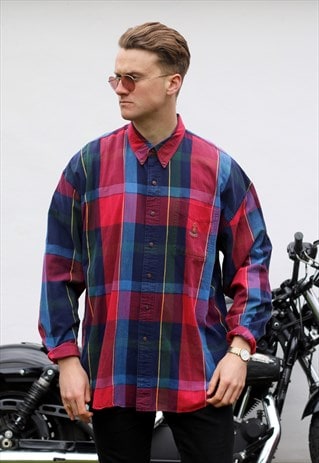 RALPH LAUREN CHAPS USA MADRAS PLAID SHIRT