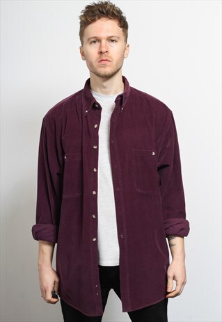VINTAGE CORDUROY CORD SHIRT PURPLE