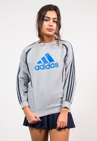 90'S VINTAGE GREY ADIDAS SWEATSHIRT