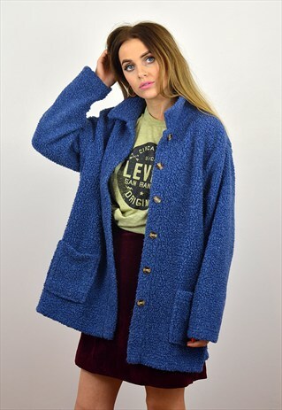 VINTAGE GRUNGE OVERSIZE FAUX FUR JACKET