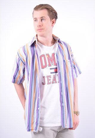 VINTAGE LACOSTE SHIRT SHORT SLEEVE STRIPES MULTI
