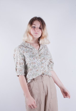VINTAGE DUSTY FLOWER BOXY SHIRT