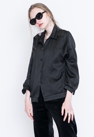 VINTAGE BLACK LONG SLEEVE RETRO SHIRT