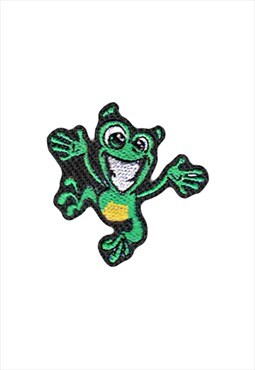 Embroidered Jumping Frog iron on patch / sew on patch