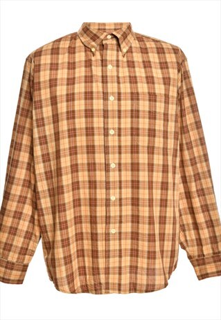 BROWN & YELLOW EDITIONS LONG SLEEVED CHECKED SHIRT - M