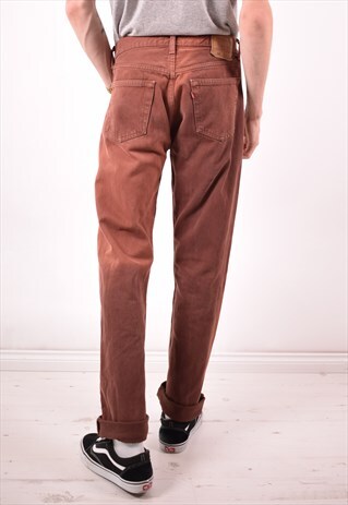 LEVI'S 501 MENS VINTAGE JEANS W33 L34 BROWN 90S