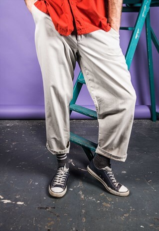 VINTAGE DOCKERS 1980S TROUSERS IN GREY