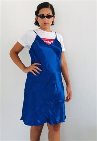 VINTAGE BLUE SLIP DRESS