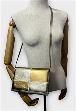 Vintage Shoulder Bag Silver and Gold Cross Body Bag