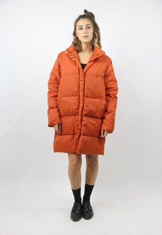 VINTAGE ORANGE LONG PUFFER 90S JACKET