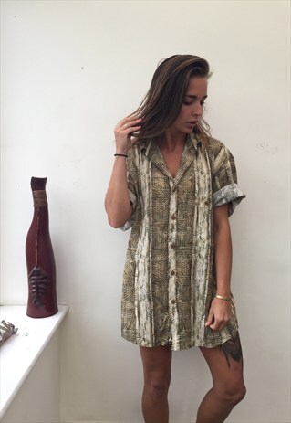 CRAZY PATTERNED OVERSIZED RETRO VINTAGE FESTIVAL SHIRT