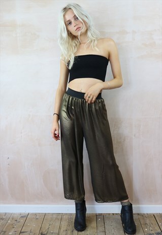 BRONZE SHIMMER CROP PANTS
