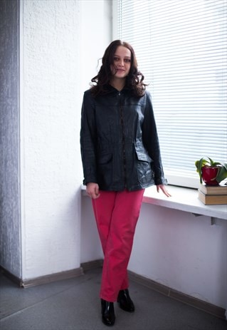 VINTAGE 80'S BROWN LEATHER JACKET