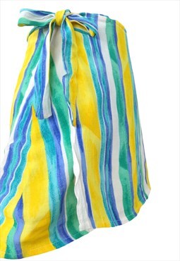 Vintage Wrap Mini Skirt 80s Boho Beach Festival Sarong