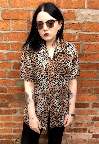 LEOPARD PRINT SHEER BLOUSE