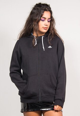 ADIDAS VINTAGE 90'S BLACK SWEATSHIRT HOODIE